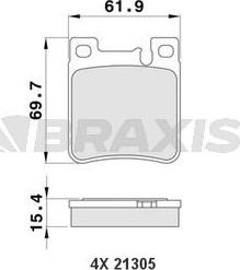 Braxis AA0163 - Brake Pad Set, disc brake autospares.lv