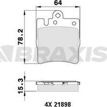 Braxis AA0104 - Brake Pad Set, disc brake autospares.lv