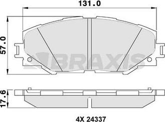 Braxis AA0107 - Brake Pad Set, disc brake autospares.lv