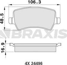 Braxis AA0119 - Brake Pad Set, disc brake autospares.lv