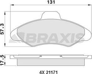 Braxis AA0185 - Brake Pad Set, disc brake autospares.lv