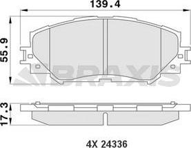 Braxis AA0188 - Brake Pad Set, disc brake autospares.lv