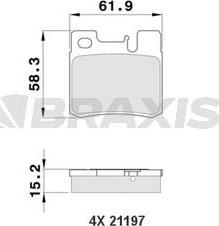 Braxis AA0135 - Brake Pad Set, disc brake autospares.lv