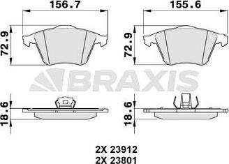 Braxis AA0136 - Brake Pad Set, disc brake autospares.lv