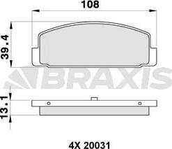 Braxis AA0131 - Brake Pad Set, disc brake autospares.lv