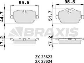 Braxis AA0133 - Brake Pad Set, disc brake autospares.lv