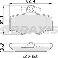 Braxis AA0120 - Brake Pad Set, disc brake autospares.lv