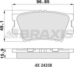 Braxis AA0174 - Brake Pad Set, disc brake autospares.lv