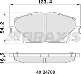 Braxis AA0175 - Brake Pad Set, disc brake autospares.lv