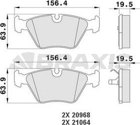 Braxis AA0176 - Brake Pad Set, disc brake autospares.lv