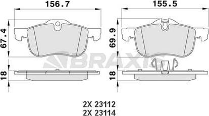 Braxis AA0173 - Brake Pad Set, disc brake autospares.lv