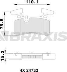 Braxis AA0391 - Brake Pad Set, disc brake autospares.lv