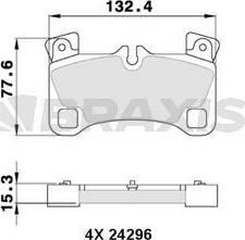 Braxis AA0343 - Brake Pad Set, disc brake autospares.lv