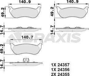 Braxis AA0355 - Brake Pad Set, disc brake autospares.lv