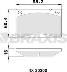 Braxis AA0365 - Brake Pad Set, disc brake autospares.lv