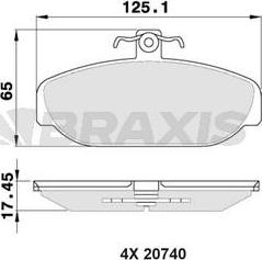 Braxis AA0363 - Brake Pad Set, disc brake autospares.lv