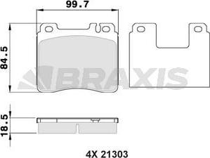 Braxis AA0306 - Brake Pad Set, disc brake autospares.lv