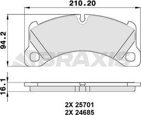 Braxis AA0307 - Brake Pad Set, disc brake autospares.lv