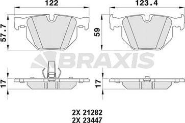 Braxis AA0388 - Brake Pad Set, disc brake autospares.lv