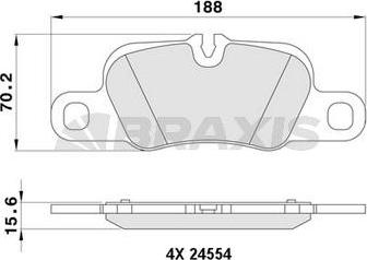 Braxis AA0387 - Brake Pad Set, disc brake autospares.lv