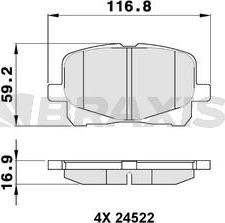 Braxis AA0339 - Brake Pad Set, disc brake autospares.lv