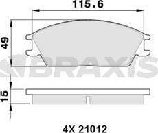 Braxis AA0337 - Brake Pad Set, disc brake autospares.lv