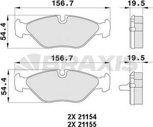 Braxis AA0375 - Brake Pad Set, disc brake autospares.lv
