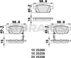 Braxis AA0299 - Brake Pad Set, disc brake autospares.lv