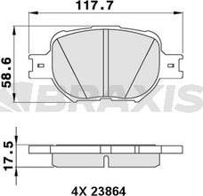 Braxis AA0294 - Brake Pad Set, disc brake autospares.lv