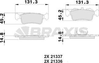 Braxis AA0291 - Brake Pad Set, disc brake autospares.lv