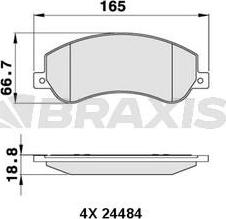 Braxis AA0292 - Brake Pad Set, disc brake autospares.lv