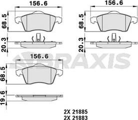 Braxis AA0241 - Brake Pad Set, disc brake autospares.lv