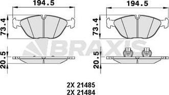 Braxis AA0243 - Brake Pad Set, disc brake autospares.lv