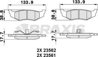 Braxis AA0255 - Brake Pad Set, disc brake autospares.lv