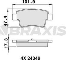 Braxis AA0256 - Brake Pad Set, disc brake autospares.lv