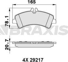 Braxis AA0257 - Brake Pad Set, disc brake autospares.lv