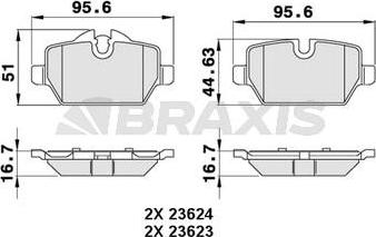 Braxis AA0269 - Brake Pad Set, disc brake autospares.lv