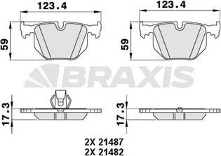 Braxis AA0264 - Brake Pad Set, disc brake autospares.lv