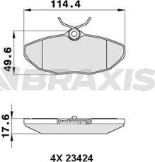 Braxis AA0265 - Brake Pad Set, disc brake autospares.lv