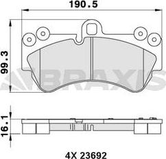 Braxis AA0266 - Brake Pad Set, disc brake autospares.lv