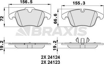 Braxis AA0261 - Brake Pad Set, disc brake autospares.lv