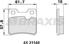 Braxis AA0267 - Brake Pad Set, disc brake autospares.lv