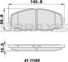 Braxis AA0208 - Brake Pad Set, disc brake autospares.lv