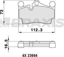 Braxis AA0202 - Brake Pad Set, disc brake autospares.lv