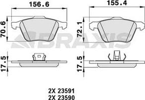 Braxis AA0219 - Brake Pad Set, disc brake autospares.lv