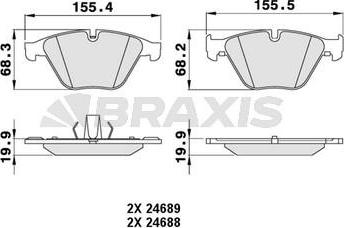 Braxis AA0214 - Brake Pad Set, disc brake autospares.lv