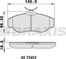 Braxis AA0212 - Brake Pad Set, disc brake autospares.lv