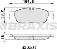 Braxis AA0217 - Brake Pad Set, disc brake autospares.lv