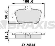 Braxis AA0235 - Brake Pad Set, disc brake autospares.lv