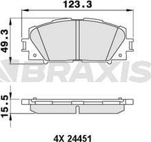 Braxis AA0238 - Brake Pad Set, disc brake autospares.lv